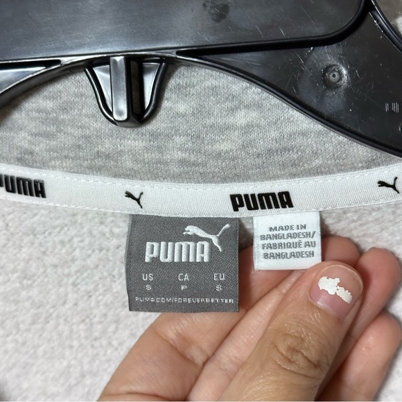 Puma Womens Hoodie Gray mock neck Pullover boxy Sweatshirt size Small - Picture 3 of 7